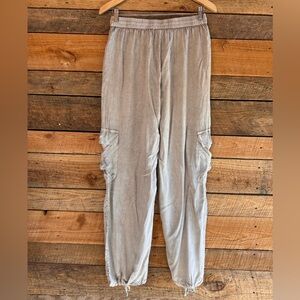 Young Threads Linen Pants-Side Pockets & Adjustable Ties at Ankles Size L NWT